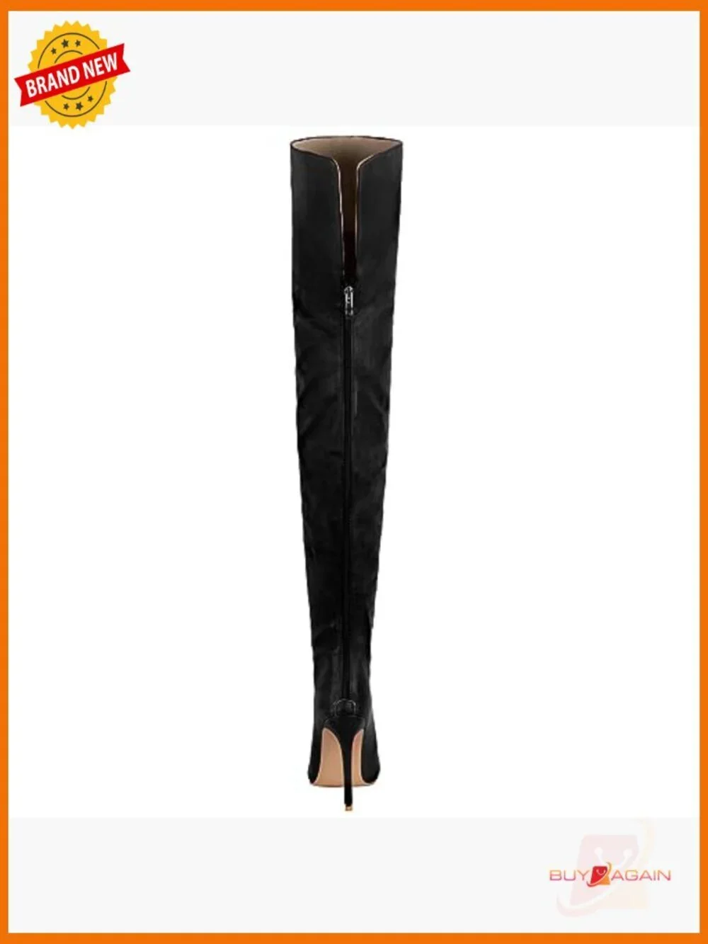 Pointed Toe High Heel Over the Knee Boots Zipper Stretch Faux Leather
